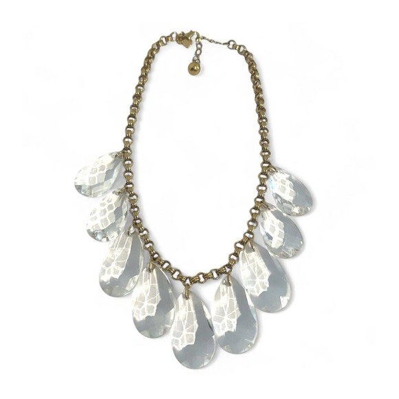 Kate Spade New York Cascade Clear Short Necklace Briolette Statement Necklace - Picture 2 of 8